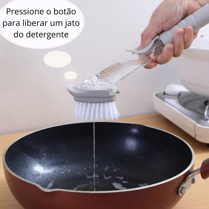 SUPERCLEAN® 03 EM 01 - ESCOVA + DISPENSER + RASPADOR PARA LIMPEZA FORTE E FACILIDADE EM SUA ROTINA